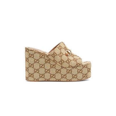 GUCCI WOMEN'S WEDGE SANDAL WITH HORSEBIT 816328